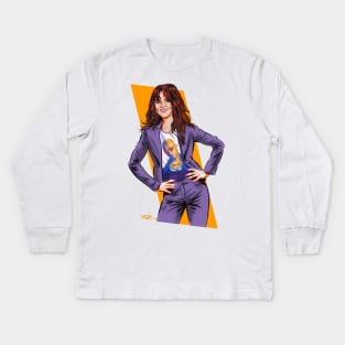 Juliette Lewis - An illustration by Paul Cemmick Kids Long Sleeve T-Shirt